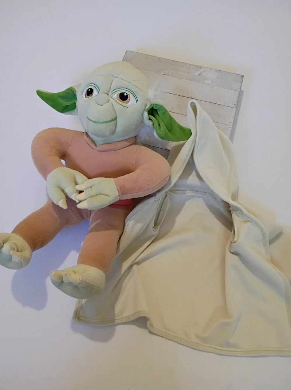 Star Wars 18 Inch Yoda plush features a removable tan robe Green, Brown, Tan